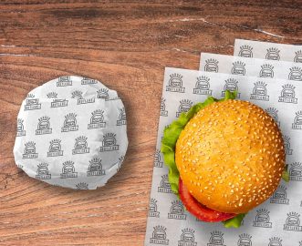 Masni papir sa logom za uvijanje burgera 