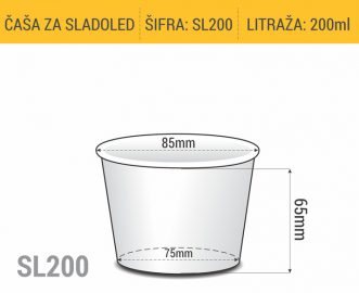 Dimenzije papirne čaše za sladoled za poneti 240ml 