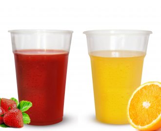 PVC čaša za sokove i cedjeno voće za poneti