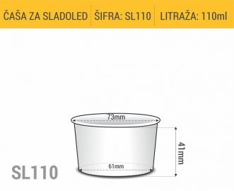 Dimenzije papirne čaše za sladoled za poneti 110ml 