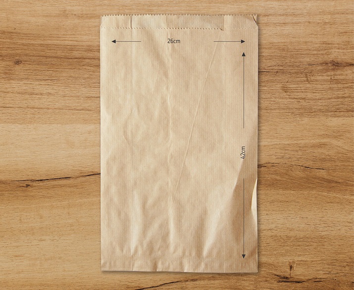 Velika papirna kesica bez ručke sa ravnim dnom za dostavu i ketering