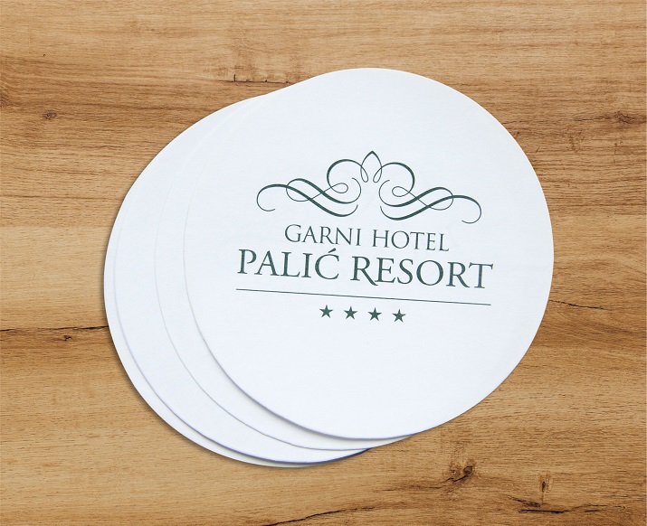 Okrugli papirni podmetači sa logom sa vaš hotel