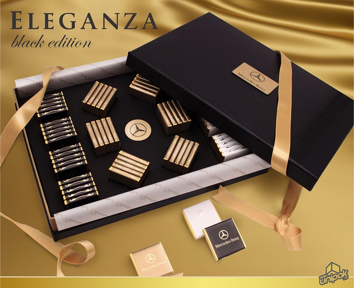 Luksuzna poklon ambalaža sa čokoladicama - Eleganza Black