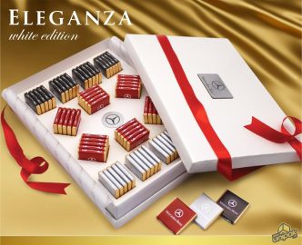 Luksuzna poklon ambalaža sa čokoladicama - Eleganza White