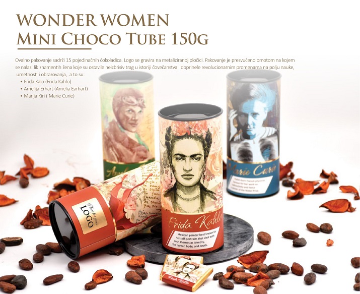Kompanijska poklon čokoladica Wonder Women Tube 150g