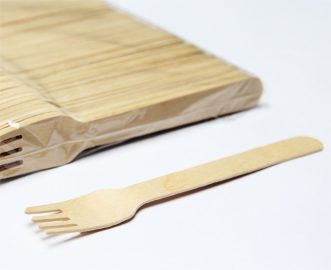 Ekološka drvena viljuška od brezinog drveta za hranu za poneti